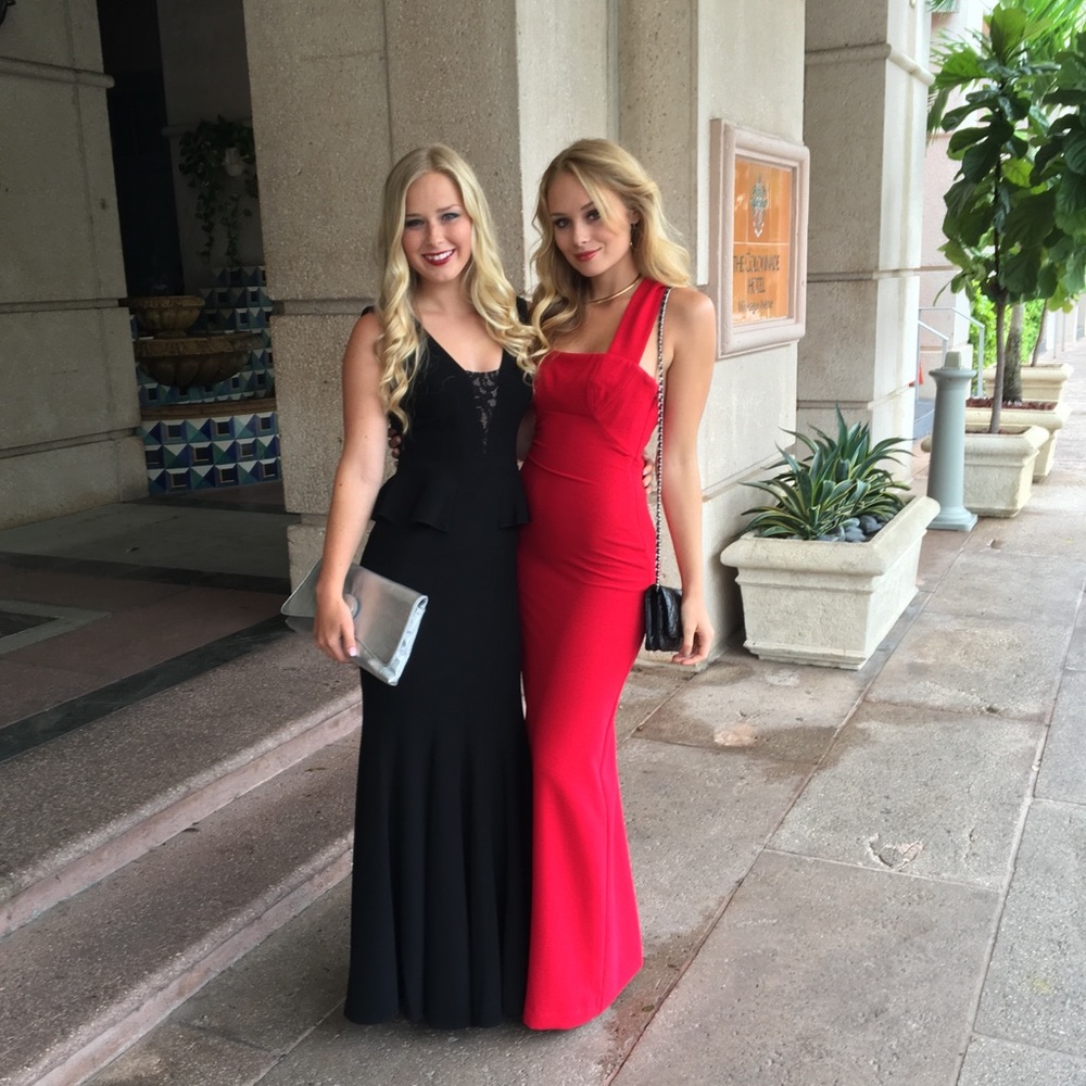 RED BCBG gown